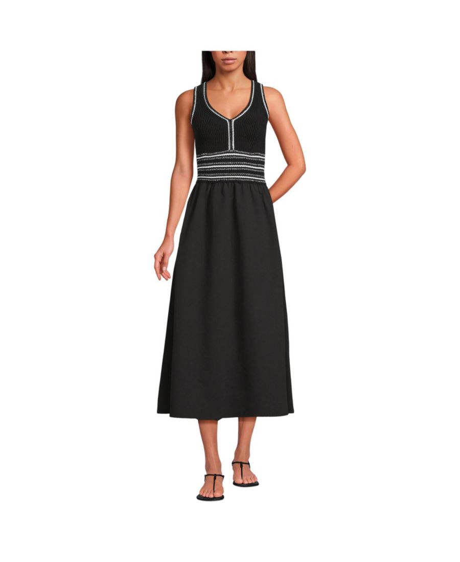 Женское платье-свитер Duet с V-образным вырезом Lands' End, Black/white border stripe
Женское платье-свитер Duet с V-образным вырезом Lands' End, Black/white border stripe