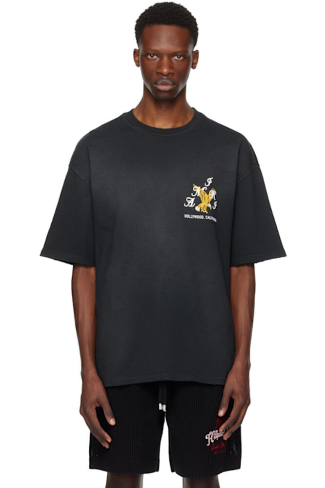 Черная футболка оверсайз с принтом орла «AMIRI» 
Черная футболка оверсайз с принтом орла «AMIRI»