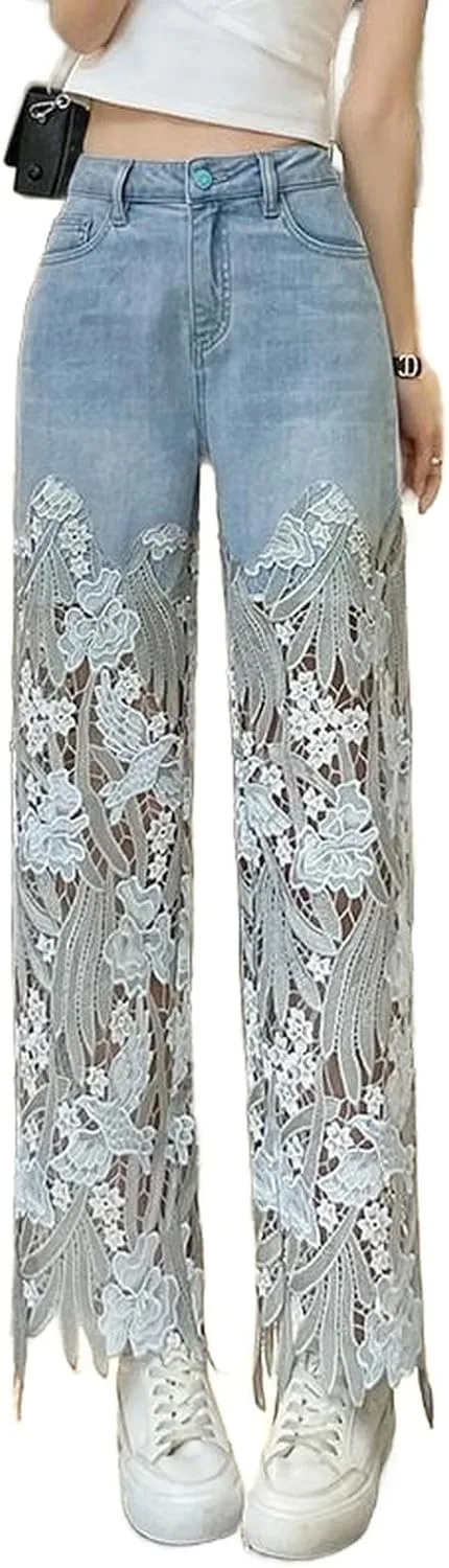 Джинсы Y2k с высокой талией и кружевными вставками
Джинсы Y2k с высокой талией и кружевными вставками