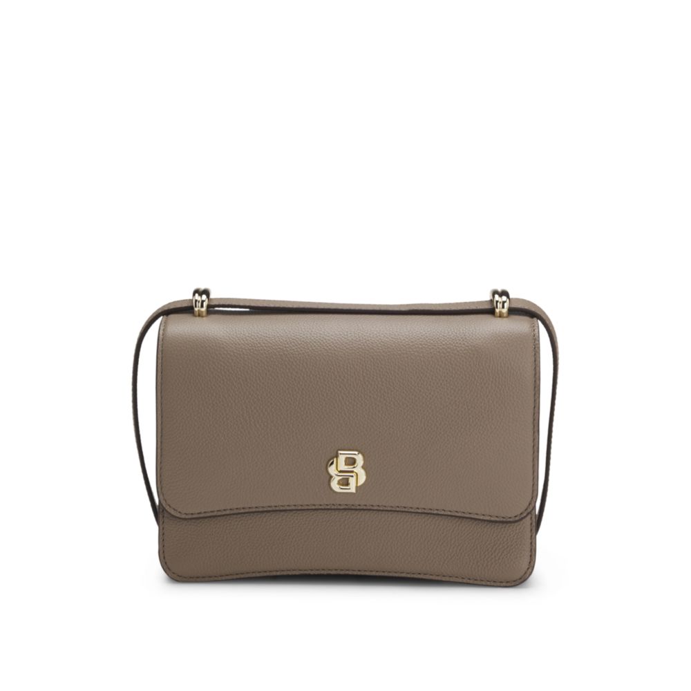 Кожаная сумка через плечо с отделкой монограммой Double B BOSS, светло-коричневый
Кожаная сумка через плечо с отделкой монограммой Double B BOSS, светло-коричневый