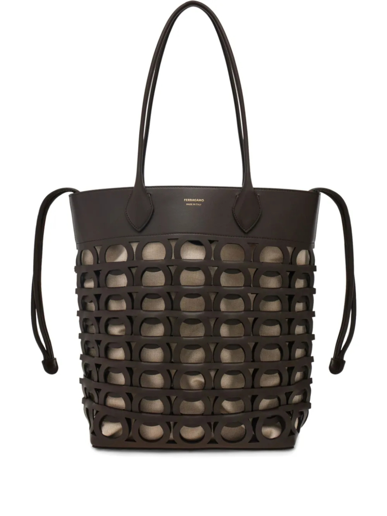 Маленькая сумка-тоут Ferragamo Gancini, коричневый
Маленькая сумка-тоут Ferragamo Gancini, коричневый