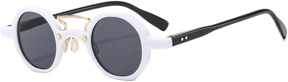 Женские солнцезащитные очки ретро, многоугольные линзы, двойная перемычка. Мужские солнцезащитные очки с заклепками, градиент UV400. Белый, черный, серый
Женские солнцезащитные очки ретро, многоугольные линзы, двойная перемычка. Мужские солнцезащитные очки с заклепками, градиент UV400. Белый, черный, серый