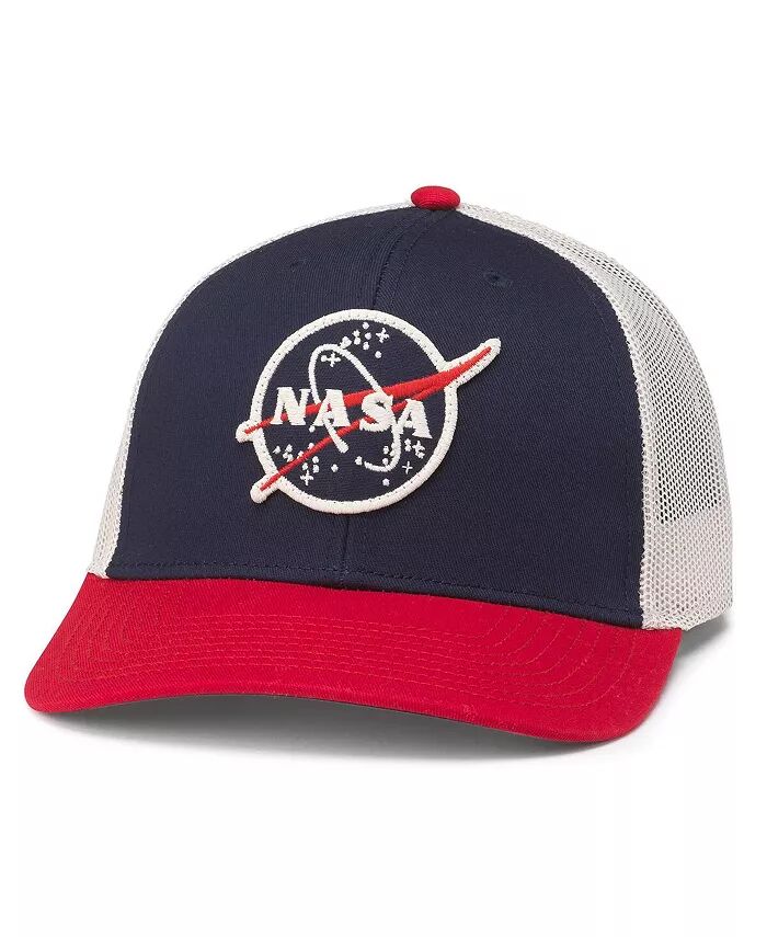Мужская темно-синяя/красная регулируемая кепка NASA Back Range Trucker American Needle
Мужская темно-синяя/красная регулируемая кепка NASA Back Range Trucker American Needle