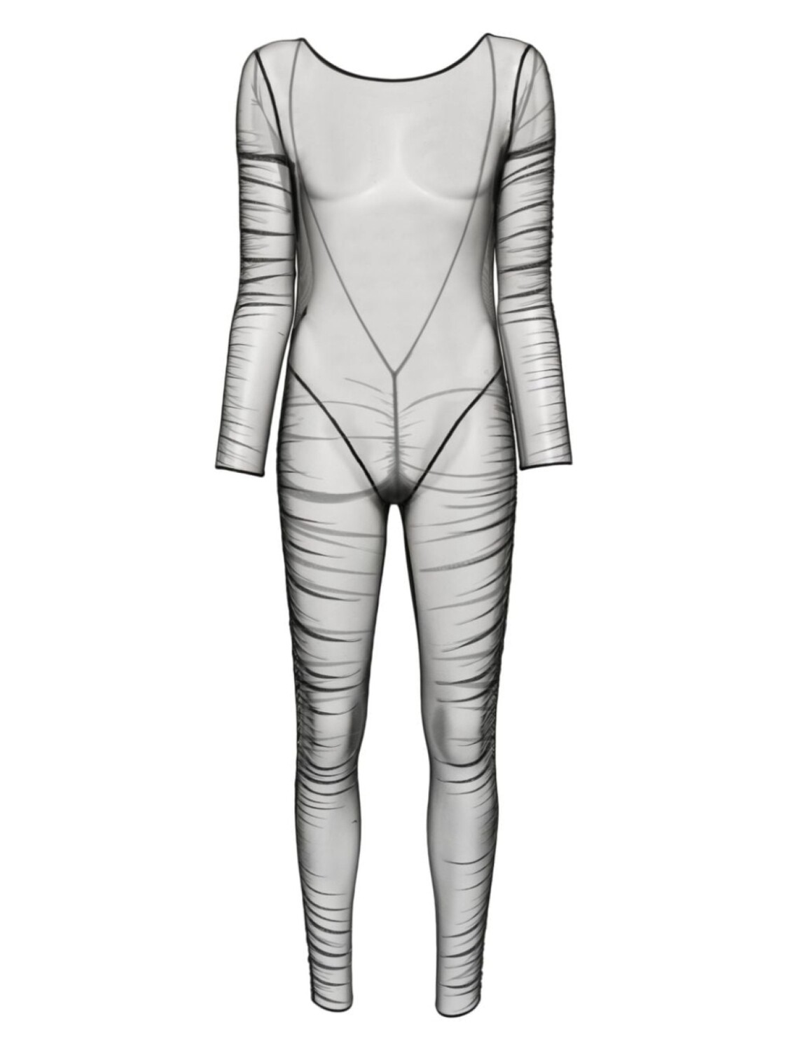 Maison Close прозрачный комбинезон со сборками, черный
Maison Close прозрачный комбинезон со сборками, черный