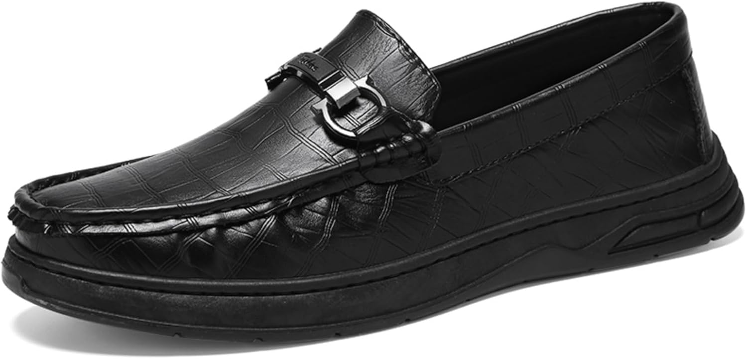 Мужские черные лоферы: верх из искусственной кожи с узором под крокодила, стильное украшение с металлической пряжкой- бизнес-кэжуал, подходит для повседневной носки, поездок на работу и прогулок Khwfjas
Мужские черные лоферы: верх из искусственной кожи с узором под крокодила, стильное украшение с металлической пряжкой- бизнес-кэжуал, подходит для повседневной носки, поездок на работу и прогулок Khwfjas