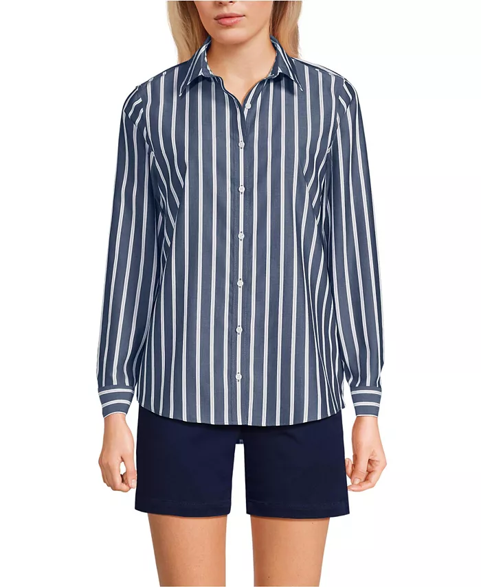 Женская рубашка без железных пуговиц спереди Lands' End, синий
Женская рубашка без железных пуговиц спереди Lands' End, синий