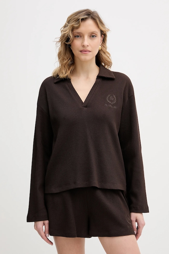 Хлопковая футболка с длинным рукавом hotel karl Karl Lagerfeld, коричневый
Хлопковая футболка с длинным рукавом hotel karl Karl Lagerfeld, коричневый