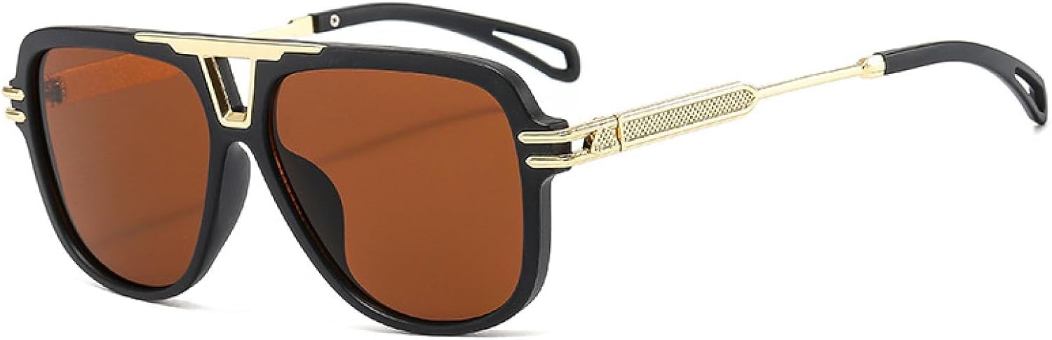 Модные классические солнцезащитные очки с двойной перемычкой для мужчин и женщин, винтажные, для путешествий и вождения, с защитой от УФ-излучения UV400 TKKTLLT, Gold Brown
Модные классические солнцезащитные очки с двойной перемычкой для мужчин и женщин, винтажные, для путешествий и вождения, с защитой от УФ-излучения UV400 TKKTLLT, Gold Brown