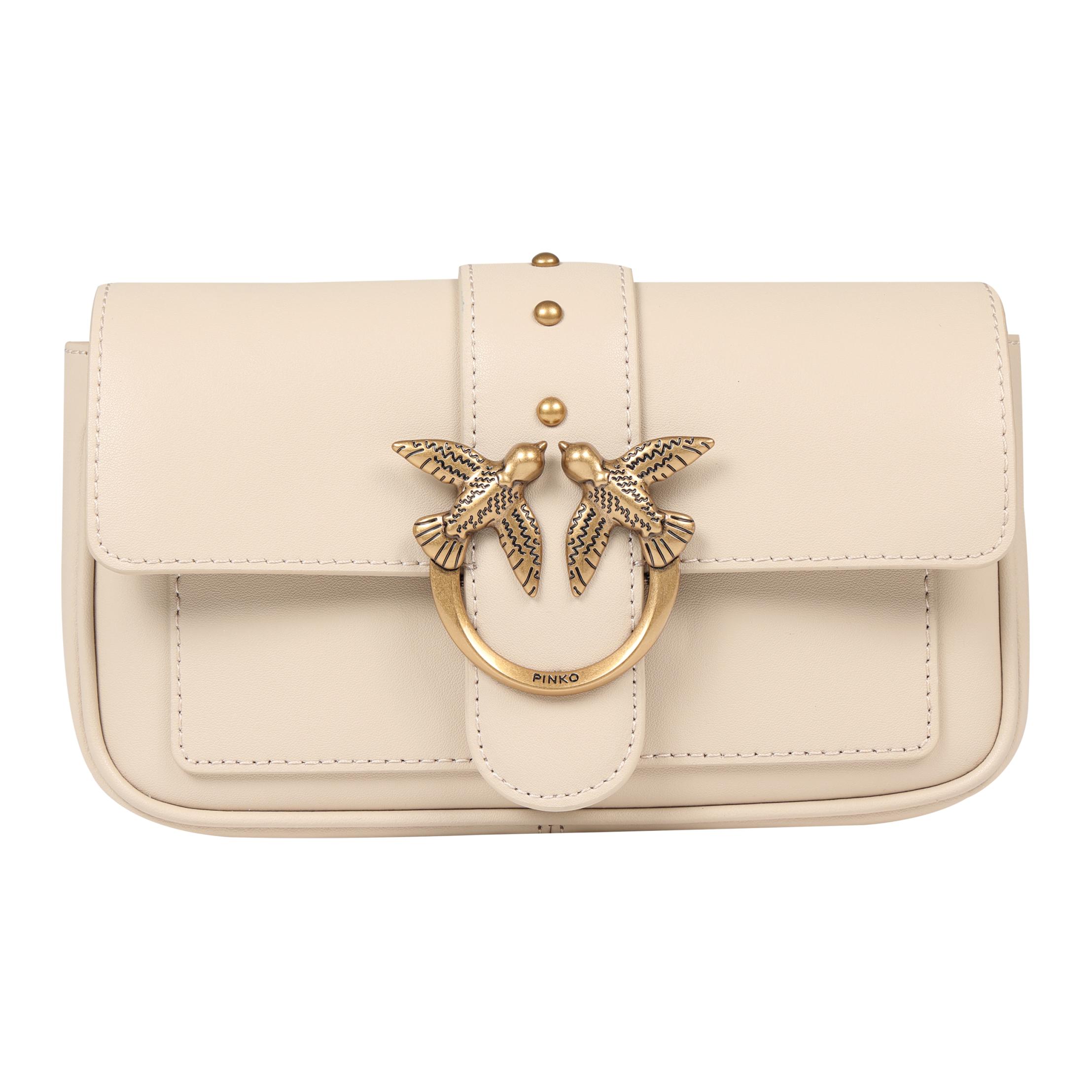 PINKO Женская бежевая сумка через плечо из телячьей кожи
PINKO Женская бежевая сумка через плечо из телячьей кожи
