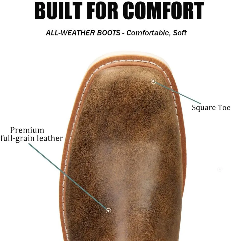 Ботинки SUREWAY Western - мужские рабочие ботинки с квадратным носком, кожаные ботинки Wellington на мягкой подошве, прочные классические ковбойские ботинки с нескользящей подошвой, серый
Ботинки SUREWAY Western - мужские рабочие ботинки с квадратным носком, кожаные ботинки Wellington на мягкой подошве, прочные классические ковбойские ботинки с нескользящей подошвой, серый