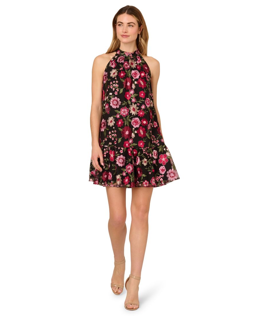 Женское короткое платье с вышивкой и воротником-халтером Adrianna Papell, Pink Multi
Женское короткое платье с вышивкой и воротником-халтером Adrianna Papell, Pink Multi