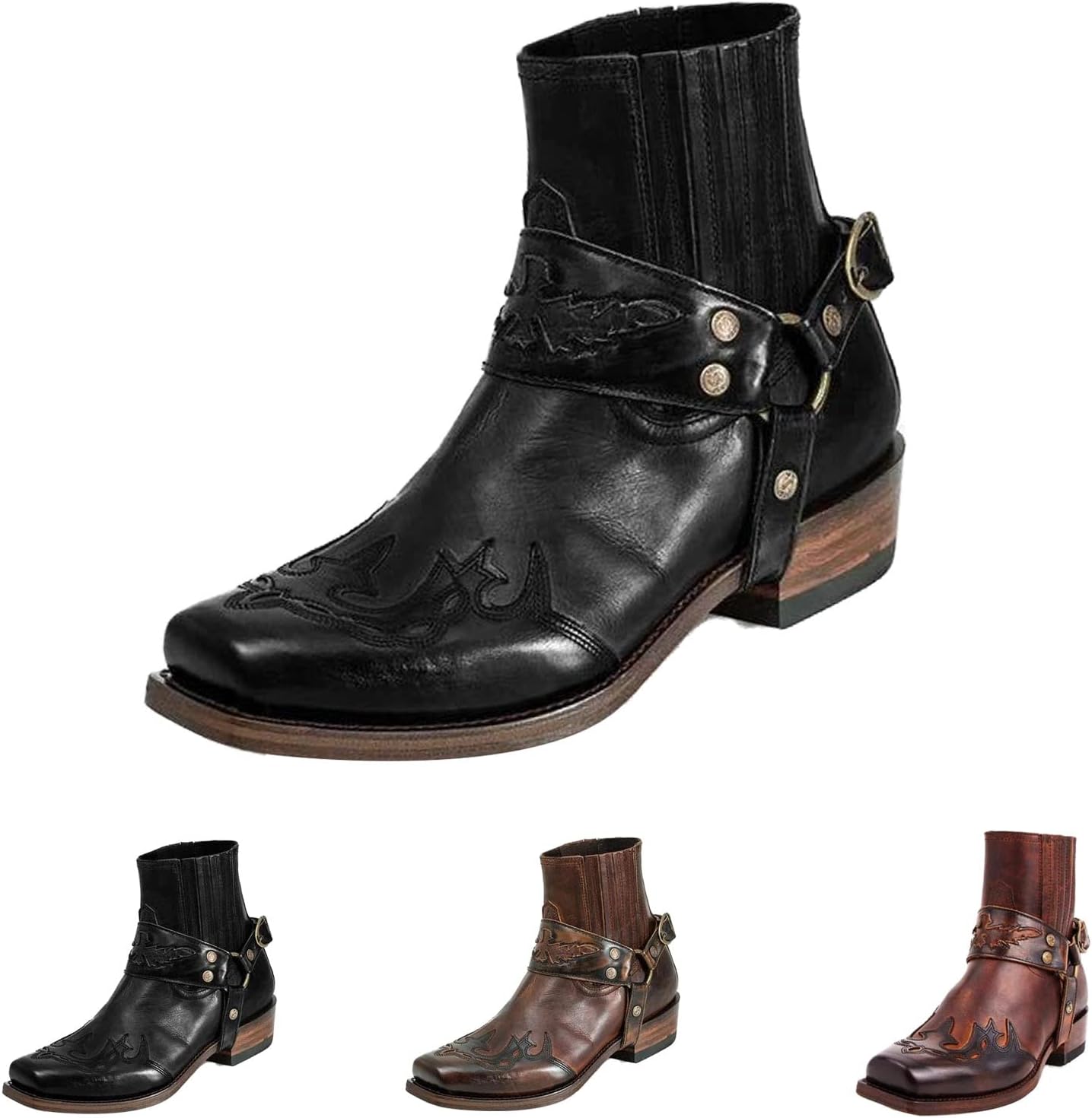 Мужские ботинки AngryMonkey Chelsea в западном ковбойском стиле, вышитые, с винтажной пряжкой, массивным каблуком, модель Chukka на подъем, Black
Мужские ботинки AngryMonkey Chelsea в западном ковбойском стиле, вышитые, с винтажной пряжкой, массивным каблуком, модель Chukka на подъем, Black