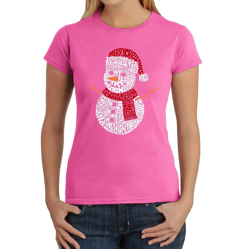 Рождественский снеговик — женская футболка с рисунком Word Art LA Pop Art, розовый
Рождественский снеговик — женская футболка с рисунком Word Art LA Pop Art, розовый