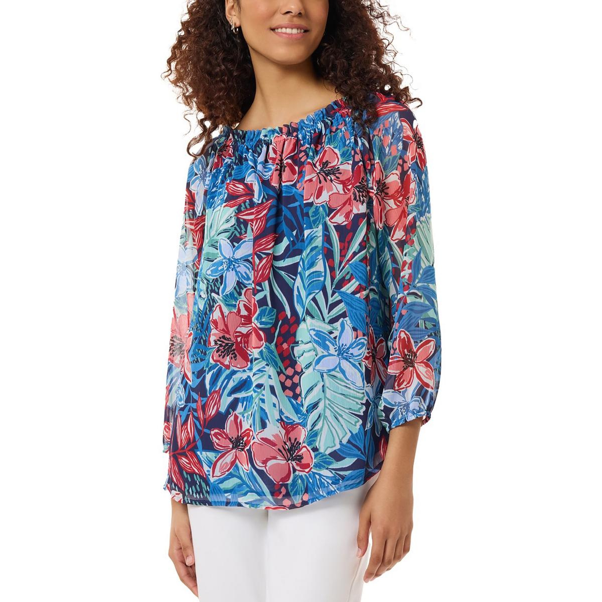 Женская шифоновая блузка с цветочным принтом Jones New York, цвет pacific navy multi
Женская шифоновая блузка с цветочным принтом Jones New York, цвет pacific navy multi