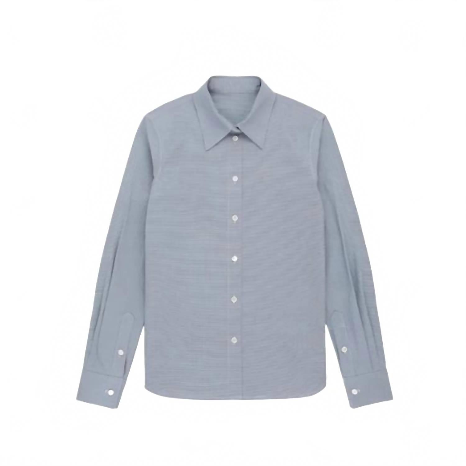 Женская приталенная рубашка с воротником в синем цвете WE-AR4
Женская приталенная рубашка с воротником в синем цвете WE-AR4