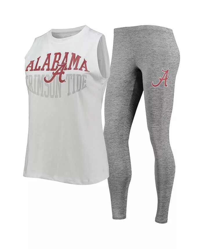 Женский комплект для сна из топа и леггинсов Alabama Crimson Tide темно-серого и белого цвета Concepts Sport
Женский комплект для сна из топа и леггинсов Alabama Crimson Tide темно-серого и белого цвета Concepts Sport