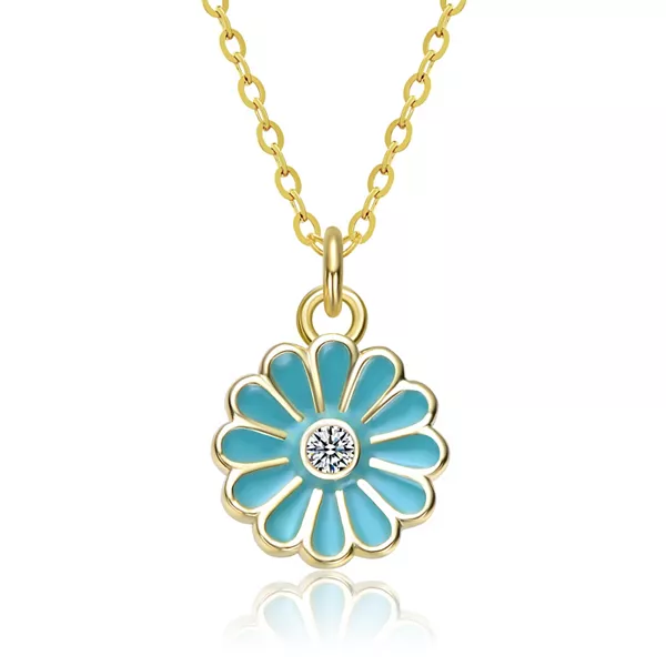 Ожерелье с подвеской в виде цветка из стерлингового серебра 14 карат, позолоченного цветной эмалью и кубическим цирконием Gigigirl, blue
Ожерелье с подвеской в виде цветка из стерлингового серебра 14 карат, позолоченного цветной эмалью и кубическим цирконием Gigigirl, blue