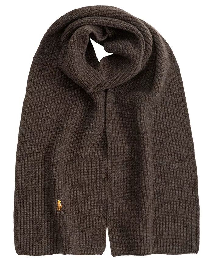Мужской фирменный вязаный шарф Polo Ralph Lauren, коричневый
Мужской фирменный вязаный шарф Polo Ralph Lauren, коричневый
