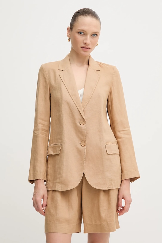 Льняной пиджак United Colors Of Benetton, бежевый
Льняной пиджак United Colors Of Benetton, бежевый