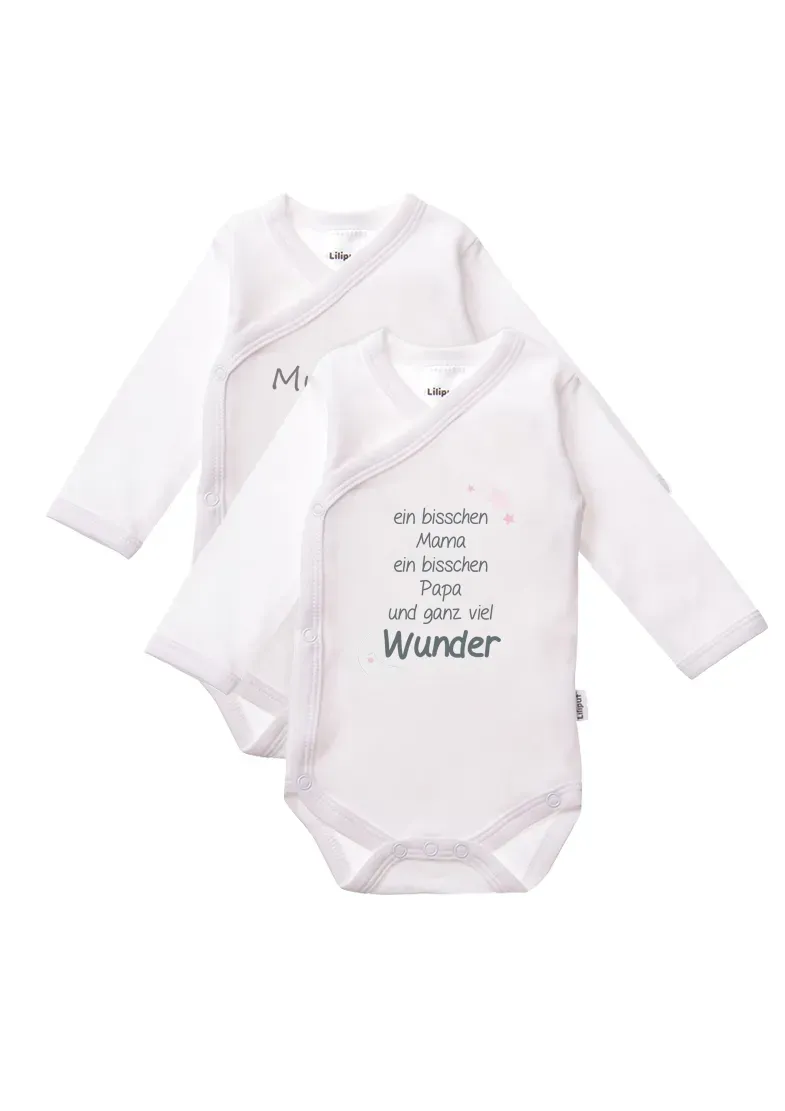 Лилипутовое боди с запахом "Мама + Папа" с милым принтом спереди Liliput, белый
Лилипутовое боди с запахом "Мама + Папа" с милым принтом спереди Liliput, белый