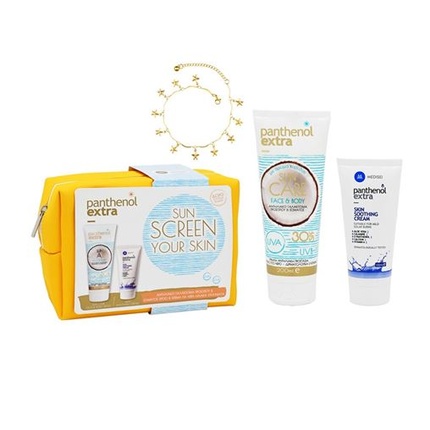 Panthenol Promo Extra Sun Care Молочко для лица и тела Spf30 и успокаивающий крем для кожи и подарочные украшения Medisei 
Panthenol Promo Extra Sun Care Молочко для лица и тела Spf30 и успокаивающий крем для кожи и подарочные украшения Medisei
