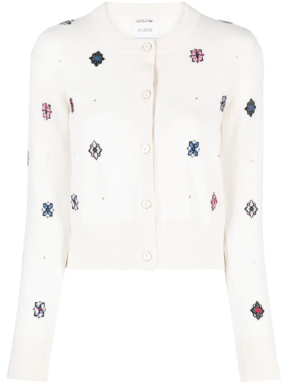 Кардиган вязки интарсия с круглым вырезом Barrie, нейтральный
Кардиган вязки интарсия с круглым вырезом Barrie, нейтральный