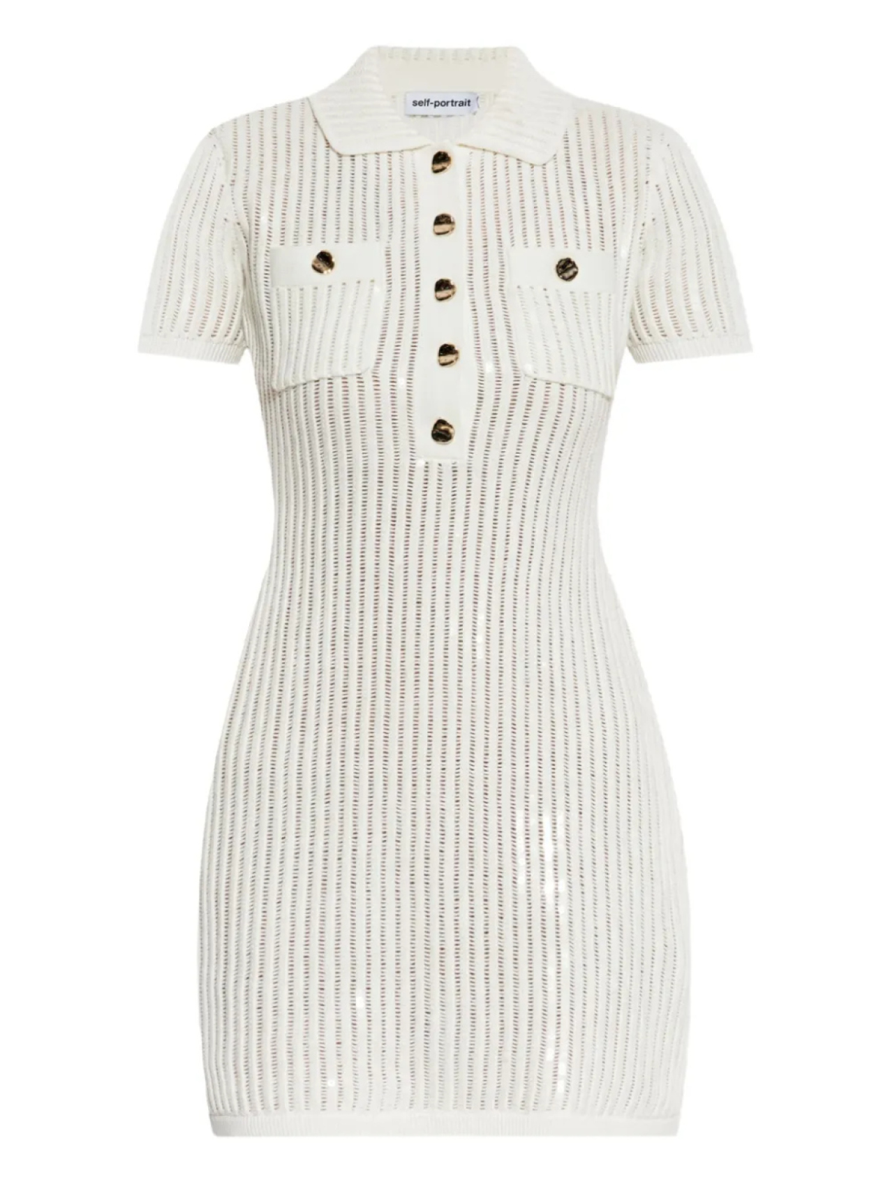 Трикотажное платье из хлопковой смеси Self-Portrait, белый
Трикотажное платье из хлопковой смеси Self-Portrait, белый