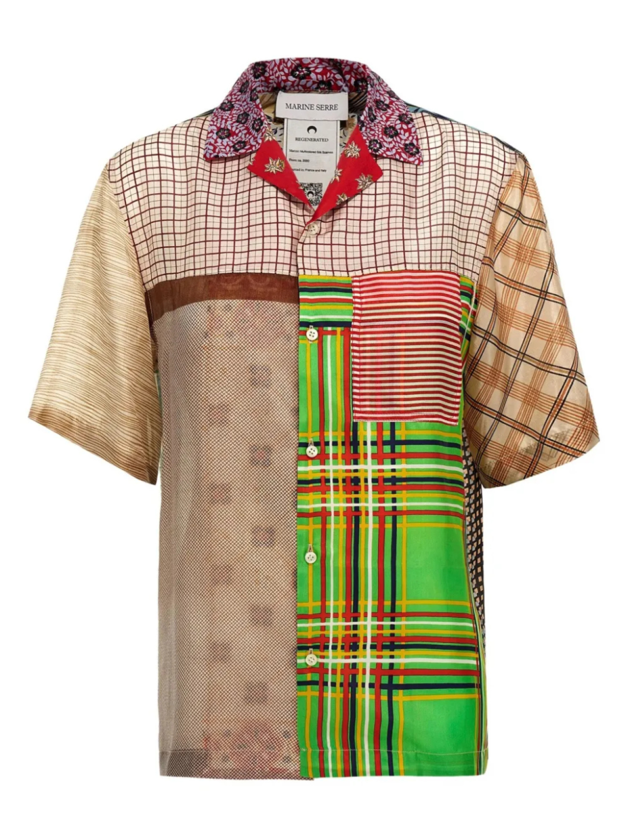 Рубашка с микс-принтом Marine Serre, нейтральный
Рубашка с микс-принтом Marine Serre, нейтральный