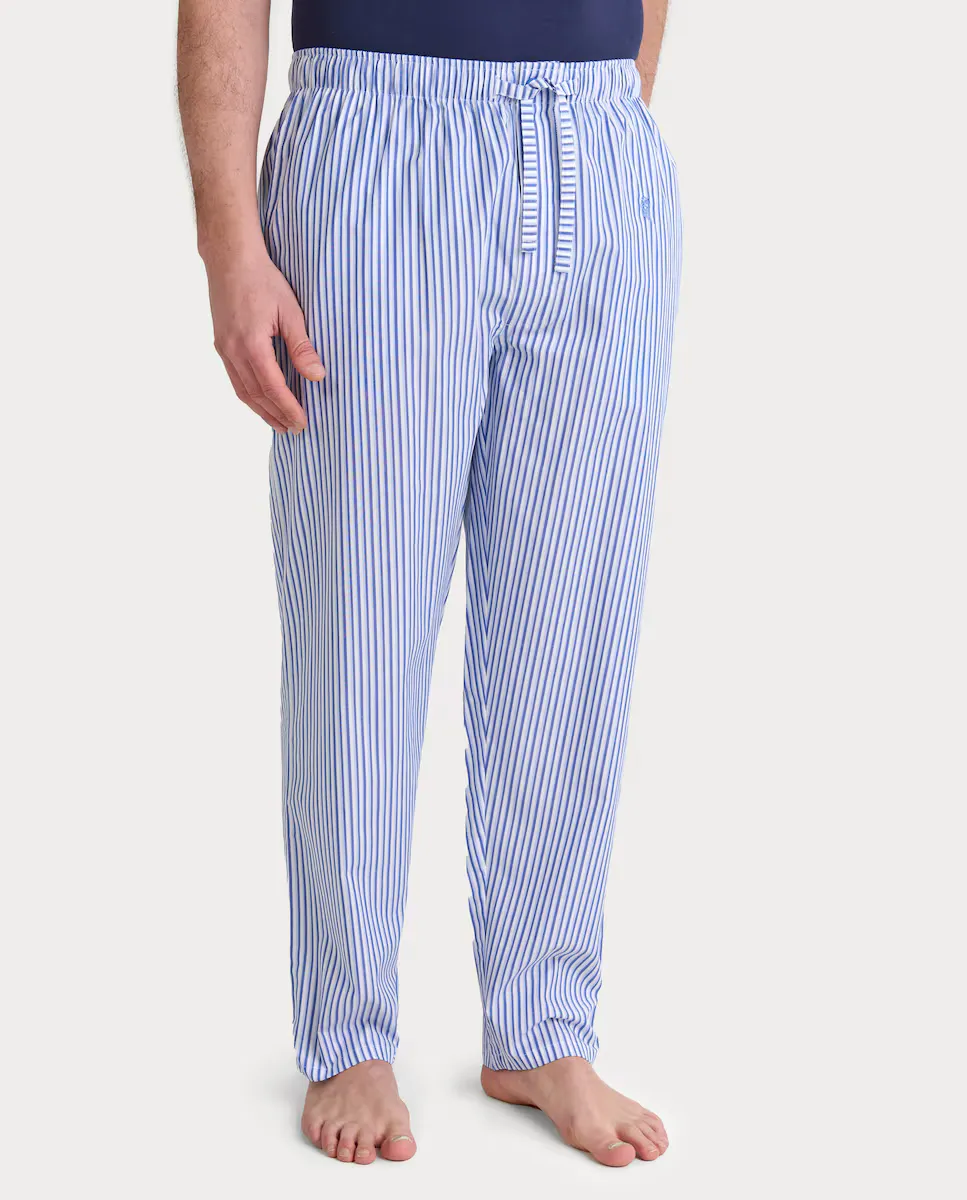 Длинные мужские пижамные брюки из синей ткани El Búho Nocturno, синий 
Длинные мужские пижамные брюки из синей ткани El Búho Nocturno, синий