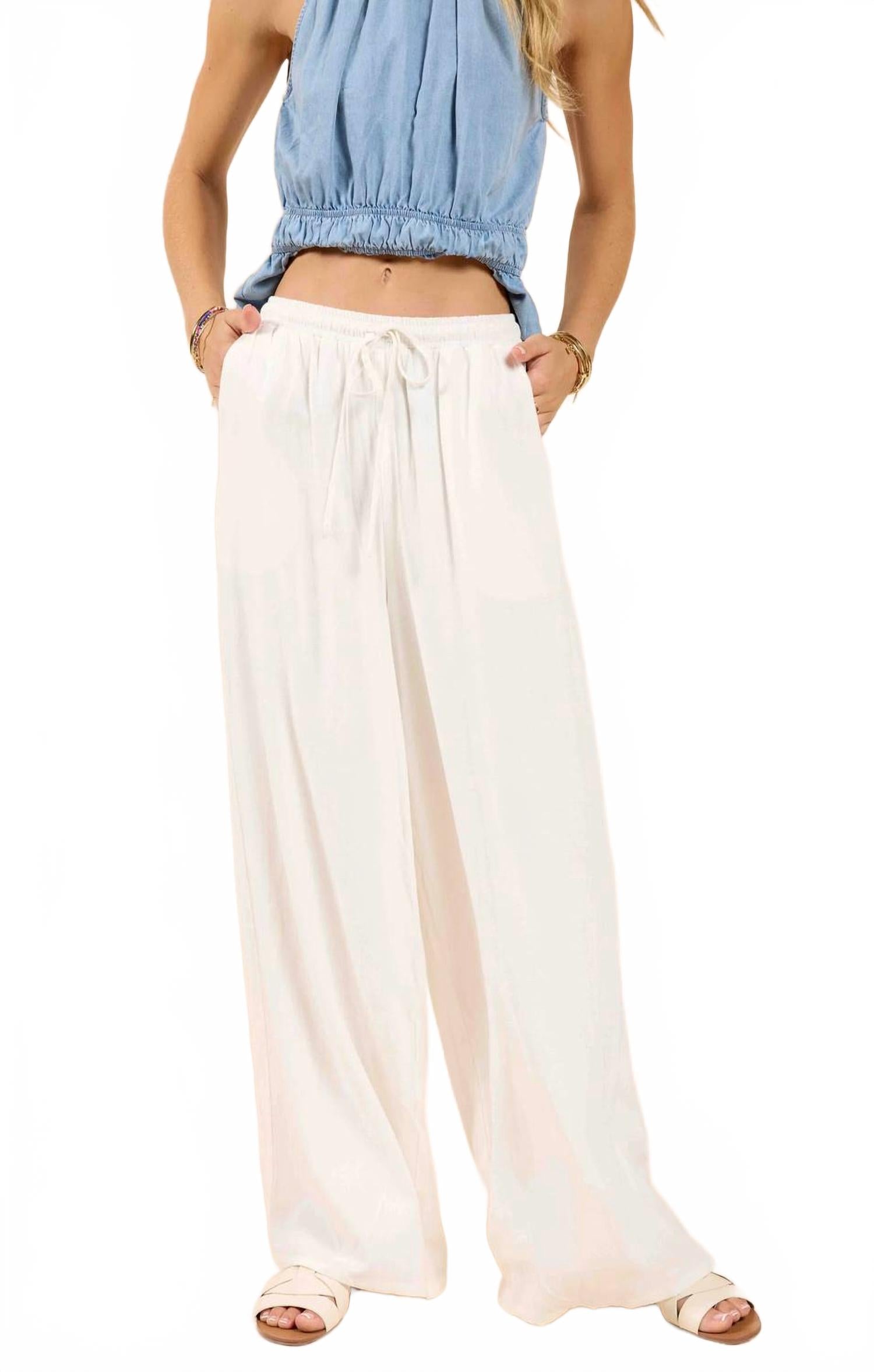 Брюки Sugarloaf на резинке с подкладкой бежевые Sadie & Sage 
Брюки Sugarloaf на резинке с подкладкой бежевые Sadie & Sage