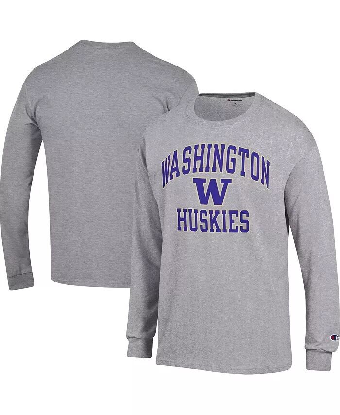 Мужская футболка с длинным рукавом Heather Grey Washington Huskies High Motor Champion, серый
Мужская футболка с длинным рукавом Heather Grey Washington Huskies High Motor Champion, серый