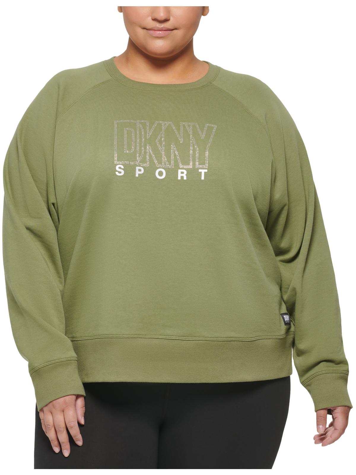 Плюс Женская толстовка с круглым вырезом и логотипом из страз DKNY Sport, хаки
Плюс Женская толстовка с круглым вырезом и логотипом из страз DKNY Sport, хаки