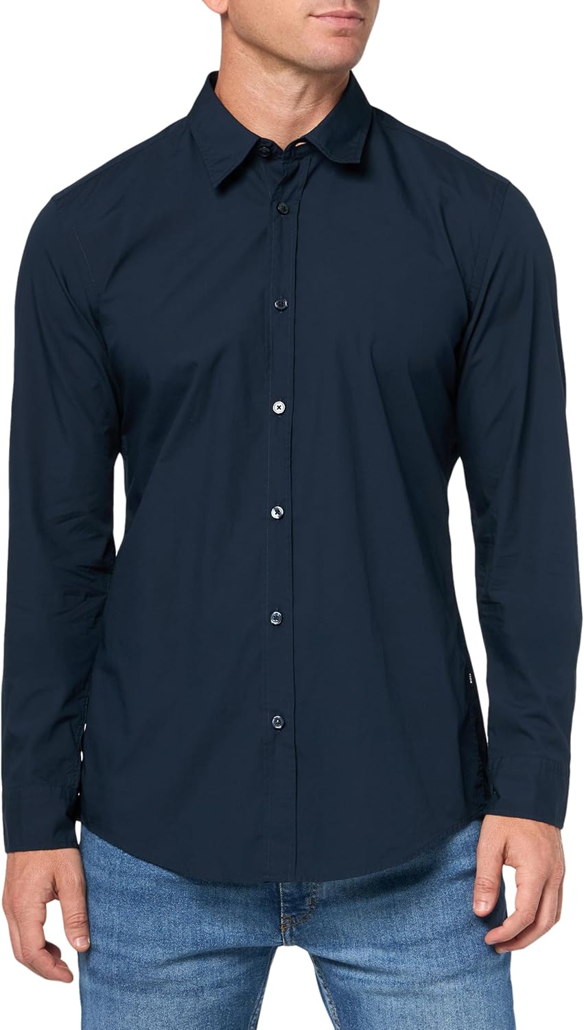 BOSS Мужская Поплиновая Хлопковая Рубашка на Пуговицах, Space Blue
BOSS Мужская Поплиновая Хлопковая Рубашка на Пуговицах, Space Blue