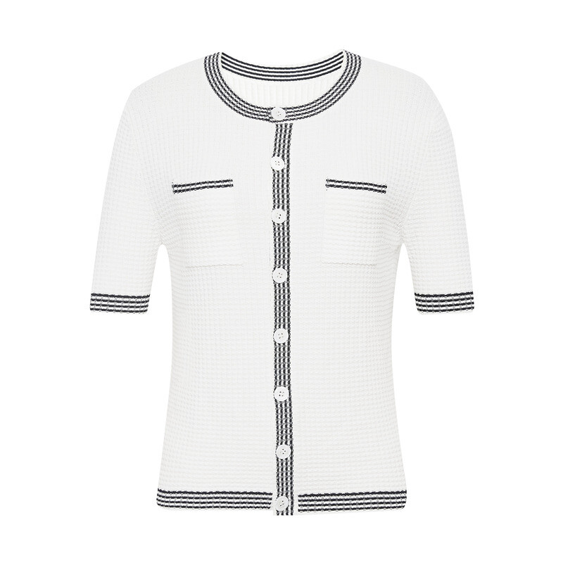 Вязаный кардиган Deep Breath на пуговицах с короткими рукавами, белый
Вязаный кардиган Deep Breath на пуговицах с короткими рукавами, белый