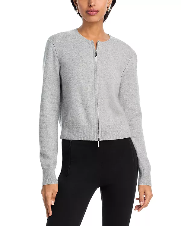 Кардиган Aqua из 100% кашемира с застежкой-молнией по всей длине и круглым вырезом - эксклюзивная модель. Aqua, серый
Кардиган Aqua из 100% кашемира с застежкой-молнией по всей длине и круглым вырезом - эксклюзивная модель. Aqua, серый