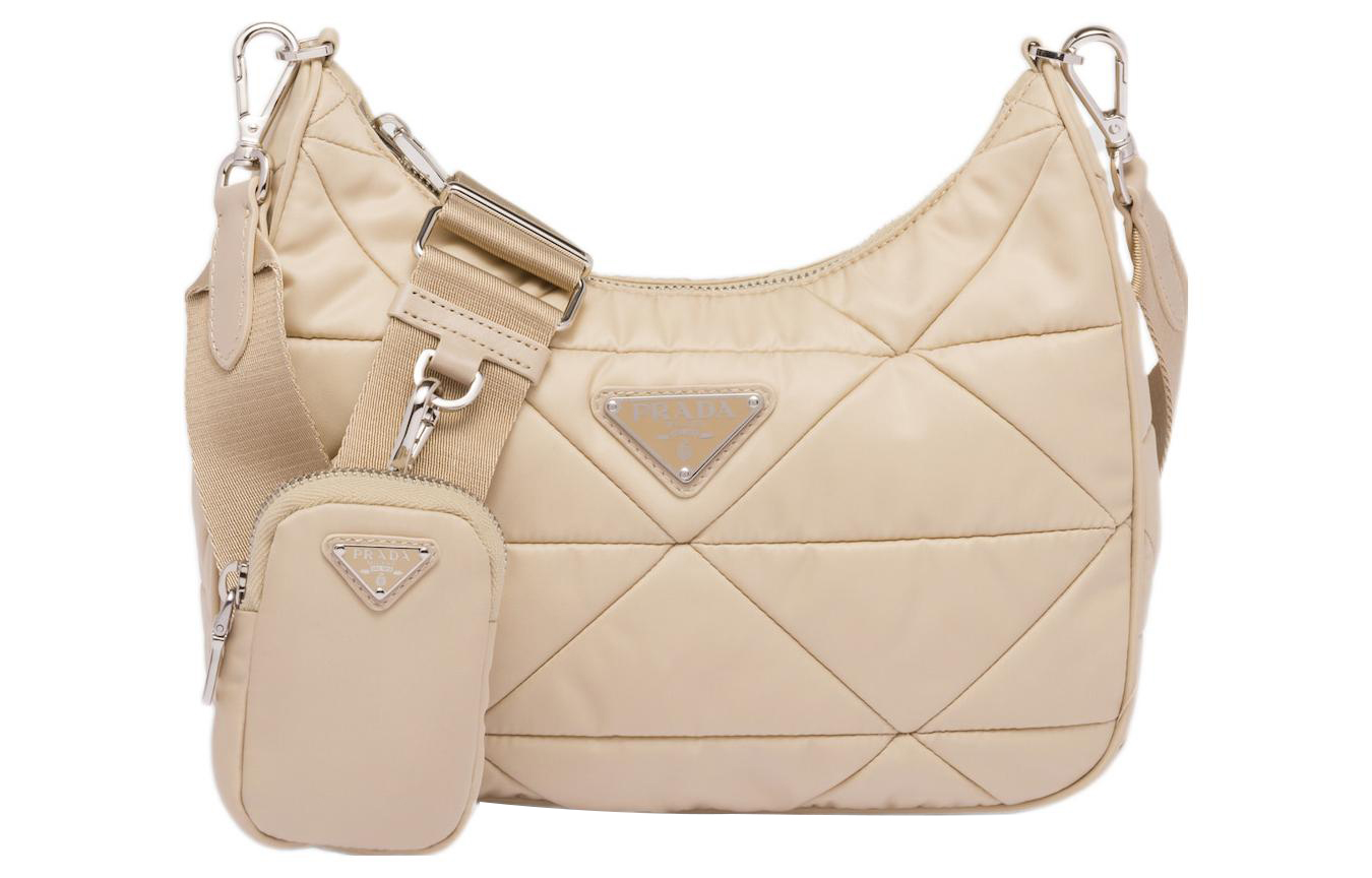 Сумка через плечо из переработанного нейлона женская пустынный бежевый PRADA 
Сумка через плечо из переработанного нейлона женская пустынный бежевый PRADA