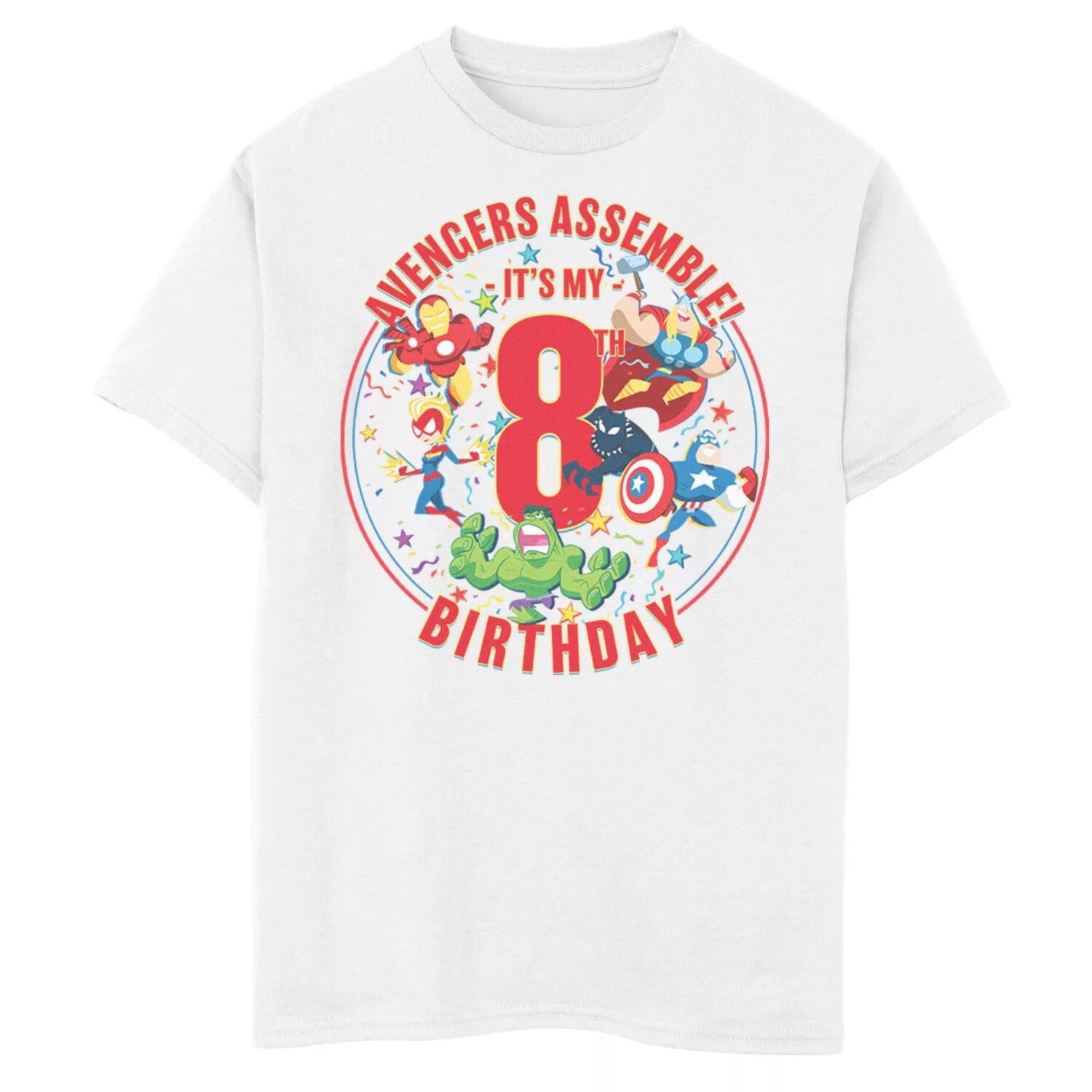 Футболка с рисунком «Марвел Мстители» для мальчиков 8–20 лет «Это мое 8-летие». Marvel
Футболка с рисунком «Марвел Мстители» для мальчиков 8–20 лет «Это мое 8-летие». Marvel