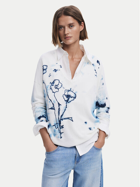 Свитер обычного кроя 25SWJF33 Desigual, экрю 
Свитер обычного кроя 25SWJF33 Desigual, экрю