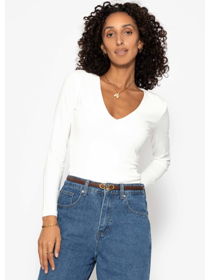 SASSYCLASSY Боди с длинными рукавами и V-образным вырезом, белого цвета
SASSYCLASSY Боди с длинными рукавами и V-образным вырезом, белого цвета