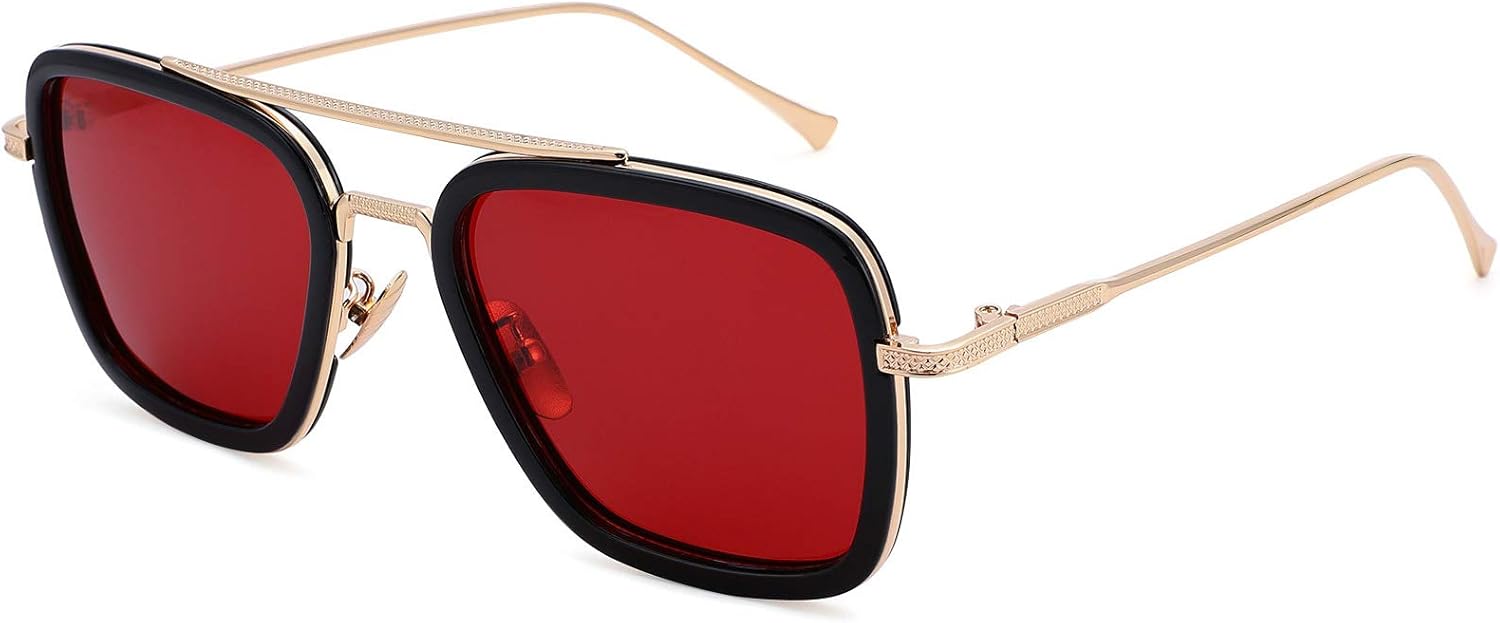 Поляризованные солнцезащитные очки Тони Старка для мужчин и женщин, винтажные авиаторы в квадратной металлической оправе, очки Железного человека Эдит NULOOQ, B7* Gold/Ocean Red
Поляризованные солнцезащитные очки Тони Старка для мужчин и женщин, винтажные авиаторы в квадратной металлической оправе, очки Железного человека Эдит NULOOQ, B7* Gold/Ocean Red