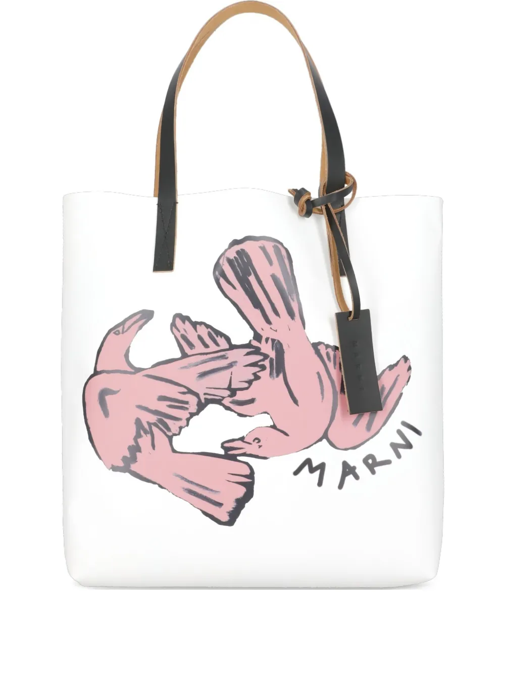 Сумка-шоппер среднего размера с птичьим принтом Marni, белый
Сумка-шоппер среднего размера с птичьим принтом Marni, белый