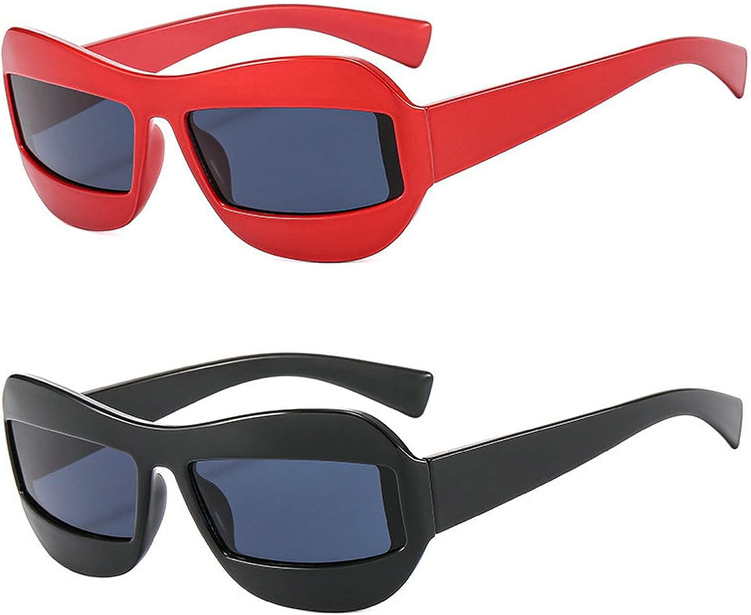 Солнцезащитные очки COTIA для женщин, панк-очки, уникальные спортивные солнцезащитные очки, мужские солнцезащитные очки с защитой от УФ-излучения UV400, зеркальные, разноцветные, в стиле Y2K, 2pcs Red+black
Солнцезащитные очки COTIA для женщин, панк-очки, уникальные спортивные солнцезащитные очки, мужские солнцезащитные очки с защитой от УФ-излучения UV400, зеркальные, разноцветные, в стиле Y2K, 2pcs Red+black