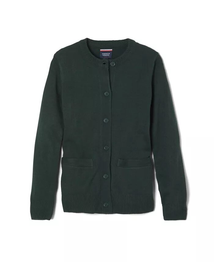 Свитер-кардиган с круглым вырезом для больших девочек Anti-Pill French Toast, зеленый 
Свитер-кардиган с круглым вырезом для больших девочек Anti-Pill French Toast, зеленый