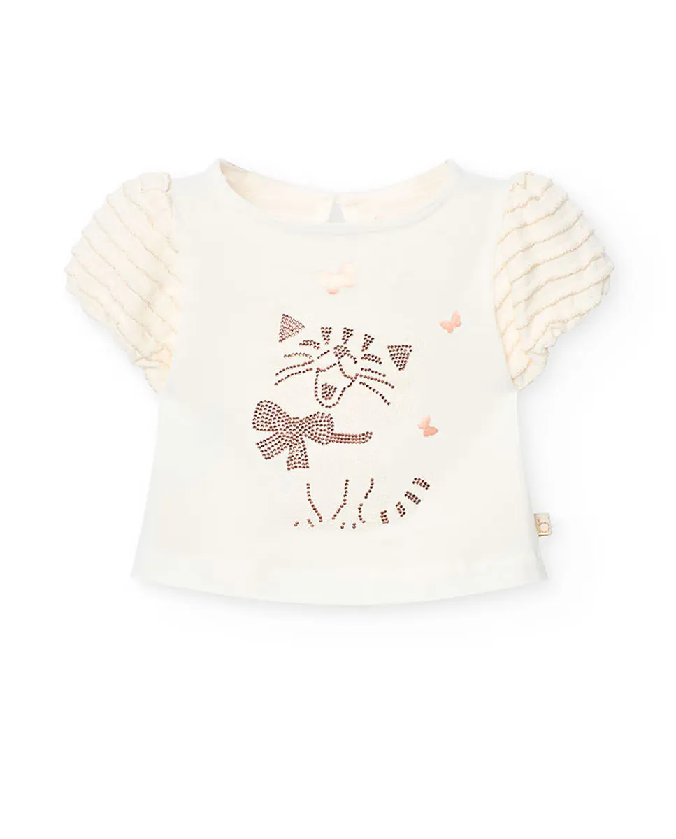 Футболка для девочки с рисунком спереди и пышными рукавами Boboli, белый
Футболка для девочки с рисунком спереди и пышными рукавами Boboli, белый