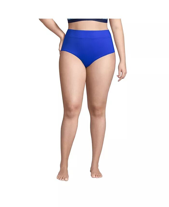 Плавки бикини с завышенной талией больших размеров для контроля живота Lands' End, синий
Плавки бикини с завышенной талией больших размеров для контроля живота Lands' End, синий