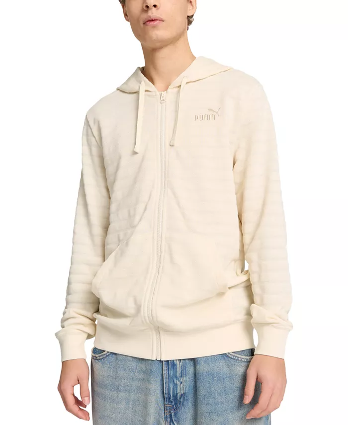 Мужская худи Ess Elevated Regular-Fit с фактурными полосками на молнии Puma, мультиколор 
Мужская худи Ess Elevated Regular-Fit с фактурными полосками на молнии Puma, мультиколор