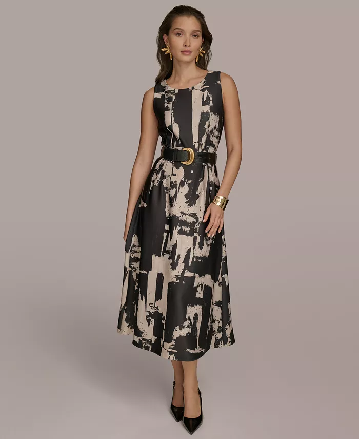 Женское платье-трапеция с поясом и принтом Donna Karan New York, черный
Женское платье-трапеция с поясом и принтом Donna Karan New York, черный