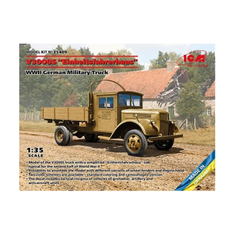 Военный грузовик V3000S Einheitsfahrerhaus, Military Models 1/35 Scale (ICM)
Военный грузовик V3000S Einheitsfahrerhaus, Military Models 1/35 Scale (ICM)