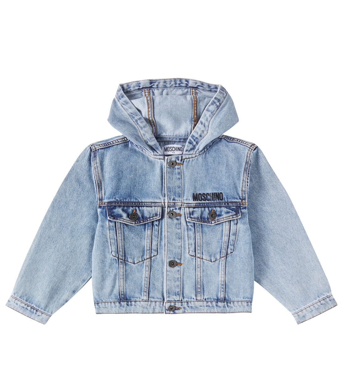 Джинсовая куртка с капюшоном и логотипом Moschino Kids, Iced Blue
Джинсовая куртка с капюшоном и логотипом Moschino Kids, Iced Blue