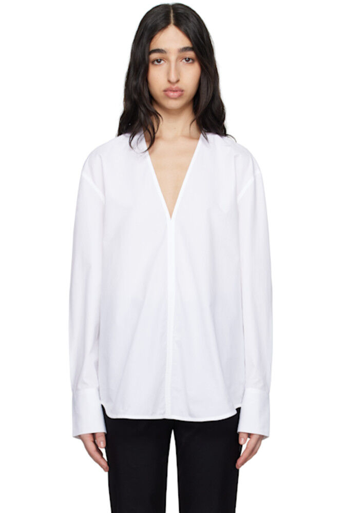 Белая рубашка с V-образным вырезом TOTEME
Белая рубашка с V-образным вырезом TOTEME